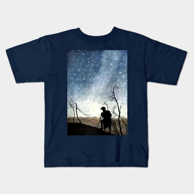 The Night Sky - Arthur Rackham Kids T-Shirt by forgottenbeauty